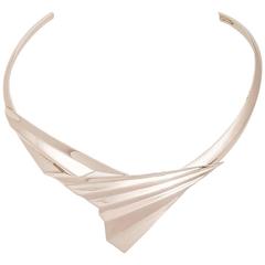 Givenchy NEW Champagne Gold Textured Geometric Evening Collar Necklace