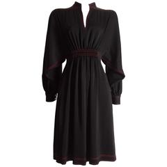 Vintage Jean Muir black silk evening dress, circa 1972