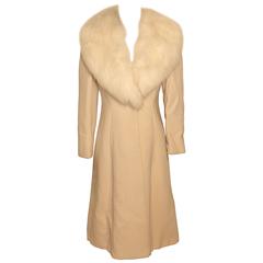 Vintage Pauline Trigere Coat with White Fox Collar