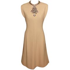 Vintage Pauline Trigere Jeweled Front Cocktail Dress 7