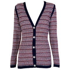 Used Chanel CC Clover Buttons Cardigan