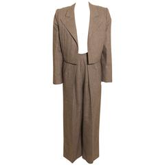 Vintage 1980s Galanos Grey Jacket & Pant Wool Ensemble 2