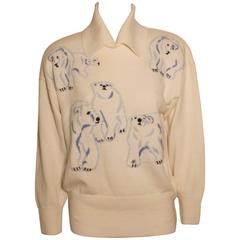 Vintage Escada Sweater with Polar Bear Print