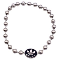 Gucci x Adidas Sterling Silver 925 Logo Boule Ball Chain Bracelet