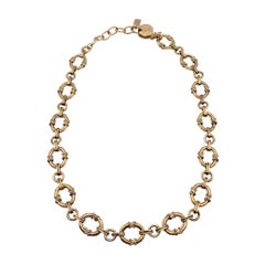 Yves Saint Laurent Vintage Gold Metal Chain Necklace