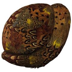 1950s Joseph Magnin Gorgeous Pheasant Feather Capulet w Net Overlay 7