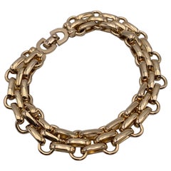 Christian Dior Vintage Gold Metal Double Rolo Chain Bracelet