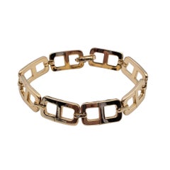 Christian Dior Vintage Gold Metal Chain Link CD Logo Bracelet