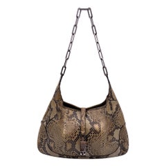 Gucci Beige Leather Jackie Hobo Shoulder Bag with Chain Strap