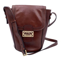The Bridge Brown Leather Shoulder Bag Flap Bucket