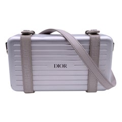 Dior x Rimowa Silber Metall Personal Clutch On Strap Umhängetasche