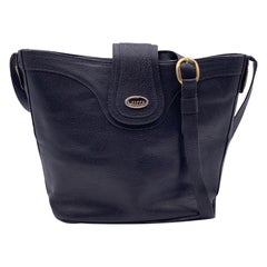Gucci Vintage Black Leather Bucket Shoulder Bag