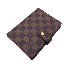 Used Louis Vuitton Damier Ebene Canvas 6 Ring Agenda Cover PM