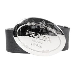 Prada Silver Buckle Men Belt Size 95