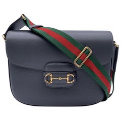 Gucci Grey Leather Horsebit 1955 Unisex Box Shoulder Bag