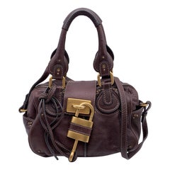 Used Chloe Brown Leather Paddington Bag Tote Satchel Handbag
