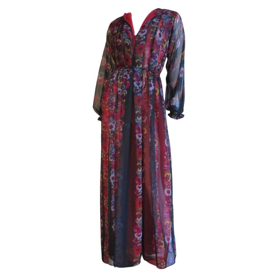 Giorgio Sant'Angelo Silk Maxi Dress 1970s For Sale