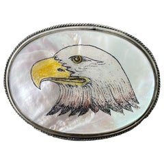 1970s Sterling Silver Bald Eagle Belt Buckle