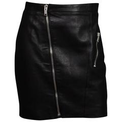 Saint Laurent Black Leather Mini Skirt sz FR40 3