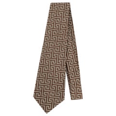Used Chanel Brown-Tone Silk Tie