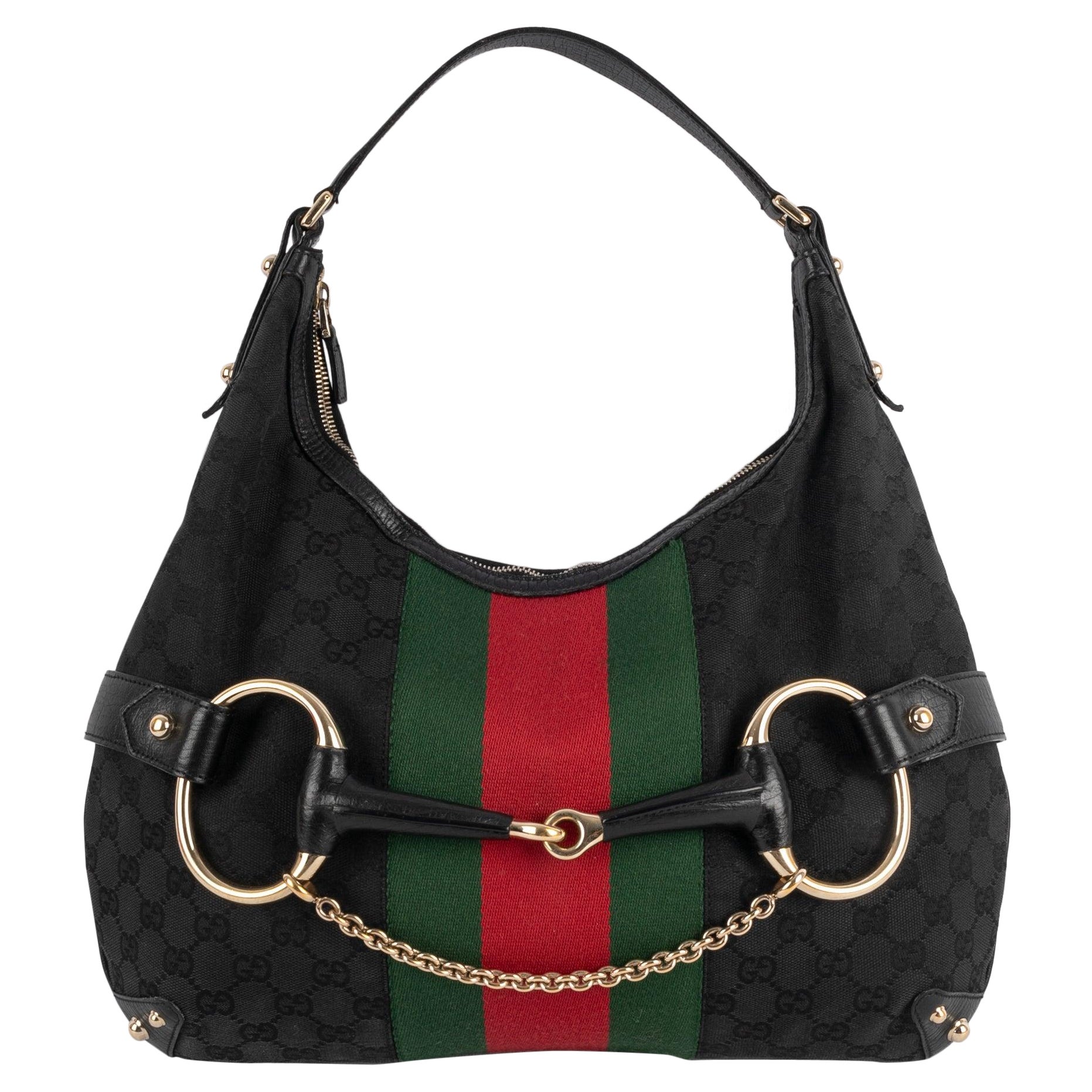 Canvas & Leather Gancini Bag