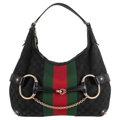 Gucci Canvas Monogrammed Canvas Bag with Leather