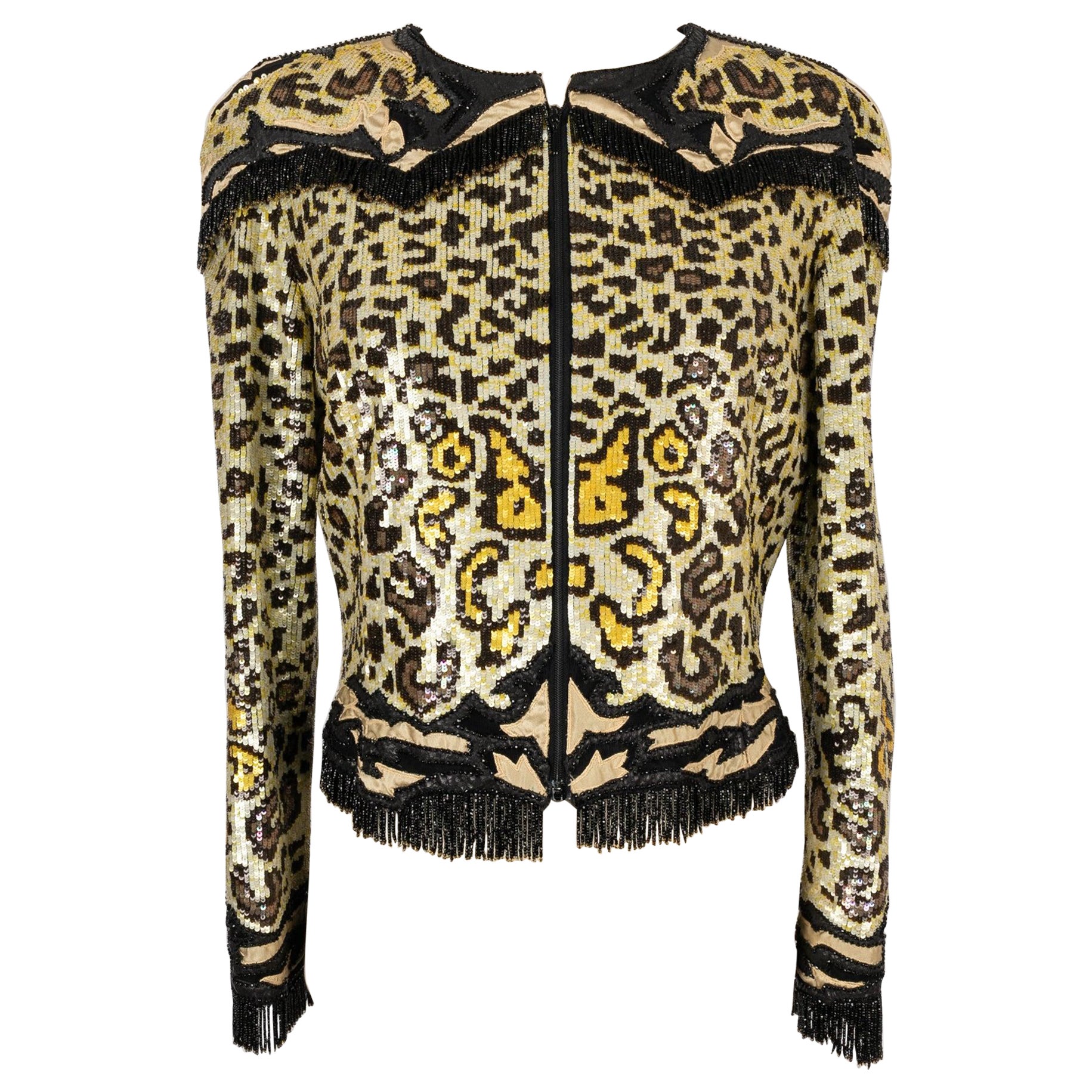 Valentino Sequined Jacket with Pearl Fringes For Sale