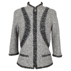 Chanel Grey and White Tweed Jacket, 2013