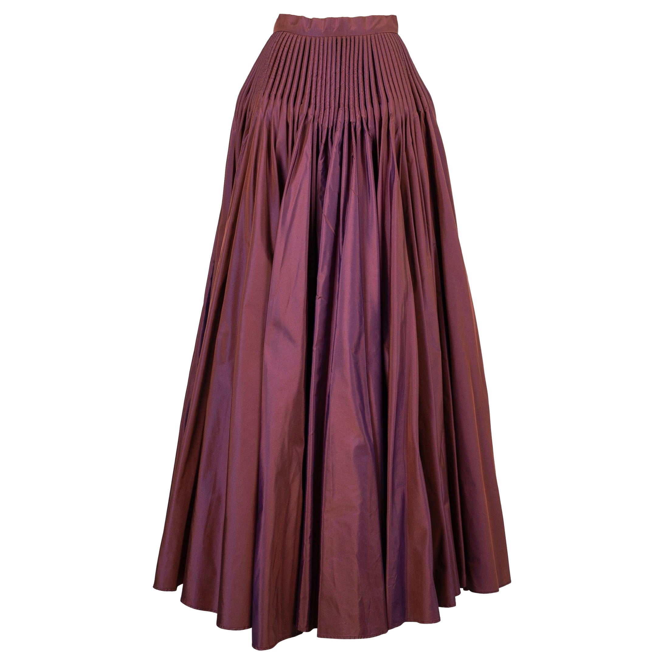 Rochas Purple Silk Taffeta Maxi Skirt For Sale