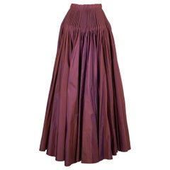 Rochas - Jupe longue en taffetas de soie violet