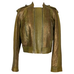 Veste Dior en serpent vert avec reflets de bronze