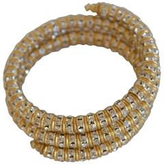 Francoise Montague Gold and Crystal Mabrouk Wrap Bracelet