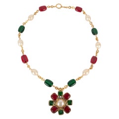 Chanel Glass Paste Necklace Costume Pearls and Glass Paste, 2003