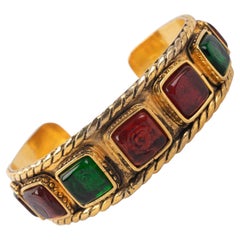 Used Chanel Bracelet with Colored Glass Paste, 2003