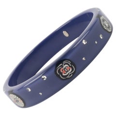 Chanel Blue Bakelite and Rhinestone Bracelet, 2012