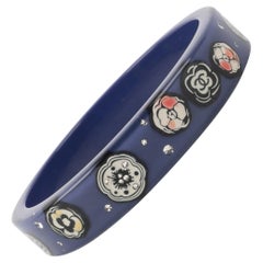 Chanel Blue Bakelite and Rhinestone Bracelet, 2012