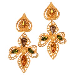 Christian Lacroix Clip-on Earrings with Rhinestones