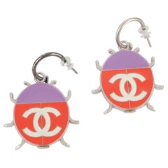 Chanel Ladybug Earrings with Enamel, 2004