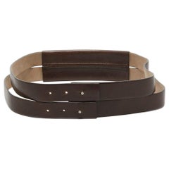 Brunello Cucinelli Dark Brown Leather Double Wrap Waist Belt M