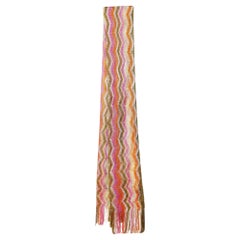 Écharpe à franges en tricot Zig Zag multicolore de Missoni