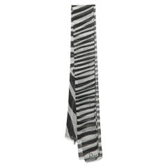 Dior Black & White Print Silk Stole