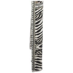 Roberto Cavalli Stola in seta con stampa animalier nera/bianca