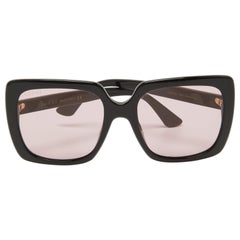 Gucci Black/Pink GG0418S Crystal Logo Oversized Sunglasses