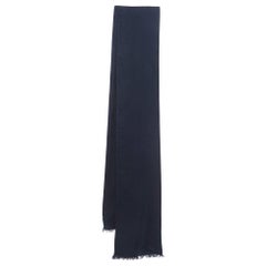 Valentino Miss V Vintage Navy Blue Cashmere and Silk Scarf