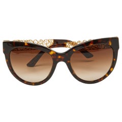 Dolce & Gabbana Brown Havana/Brown Gradient DG4211 Filigrana Cat-Eye Sunglasses