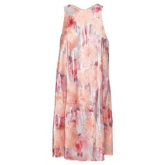 Giorgio Armani Pink Floral Jacquard Pleated Detail Shift Dress S