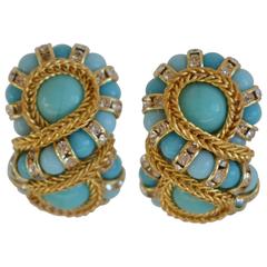 Francoise Montague Turquoise "Huit" Clip Earrings 6
