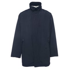 Burberry London Navy Blue Nylon Zip-Up Jacket XL