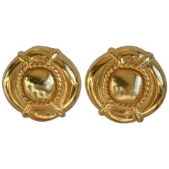 Francoise Montague Round Gold Clip Earrings 9