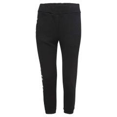 Fendi Black Cotton Karlito Stripe Detail Joggers M